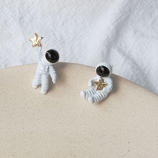 Alloy Astronaut & Star Earring 1 Pair - Earrings - One Size