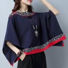Floral Panel 3/4-sleeve Top