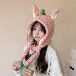 Fluffy Dinosaur Themed Hooded Scarf