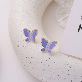 Alloy Butterfly Earring 1 Pair - 925 Silver Needle - Earring - One Size