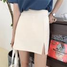 Slit Mini A-line Skirt