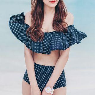 Polka Dot Off-shoulder Bikini