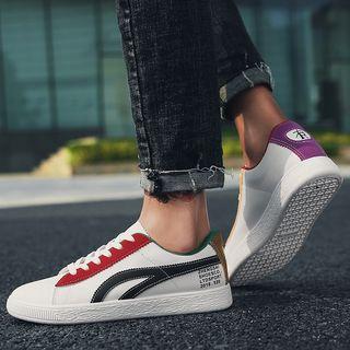 Colored Panel Canvas Sneakers
