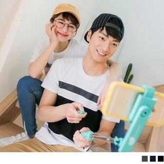 Couple Color Block Short Sleeve T-shirt