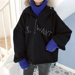 Mock Two-piece Hooded Top As Shown In Figure - One Size