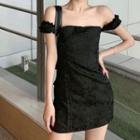Jacquard Off-shoulder Mini A-line Dress