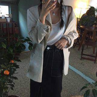 Plain Blazer Khaki - One Size
