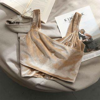Zip Back Velvet Camisole Top