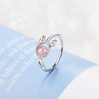 Bead Deer Horn Open Ring
