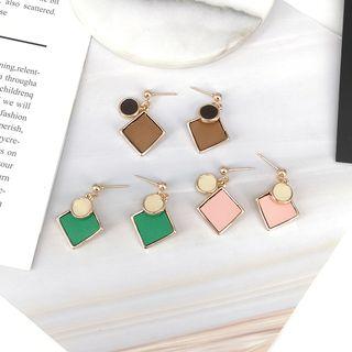 Disc & Square Dangle Earring