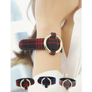 Hoop-accent Plaid Bracelet