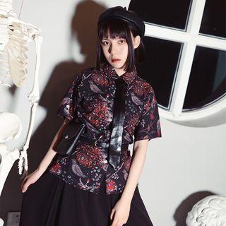 Printed Short-sleeve Shirt / Necktie / Set