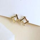 Faux Pearl Alloy Square Earring 1 Pair - Gold - One Size