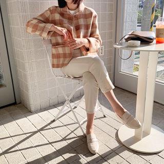 Checked Wool Blend Handmade Jacket