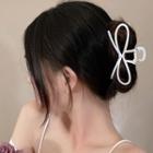 Bow Alloy Hair Clamp White - One Size