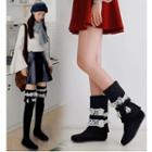 Over-the-knee Lace Panel Boots