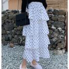 Dotted Tiered Maxi Skirt