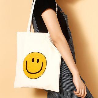 Smiley Canvas Shopper Bag