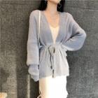 Plain Loose-fit Cardigan / Plain Sleeveless Knit Dress