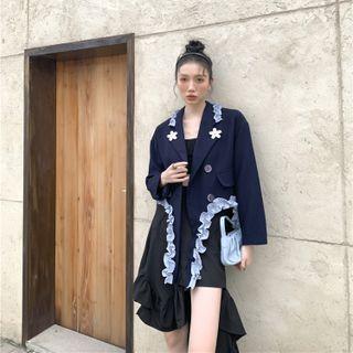 Asymmetrical Ruffled Blazer