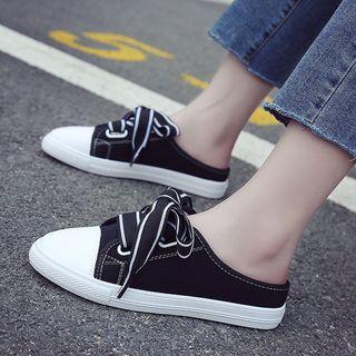 Canvas Lace-up Slippers