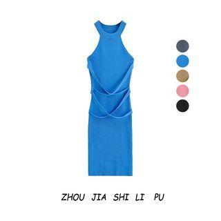 Halter Strappy Sheath Dress