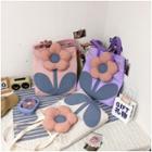 Color Block Flower Tote Bag