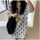 Dotted Elbow-sleeve T-shirt Dress
