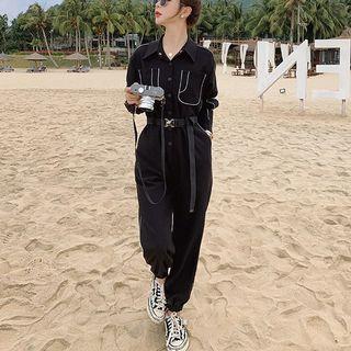 Contrast Trim Jogger Jumpsuit