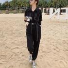 Contrast Trim Jogger Jumpsuit