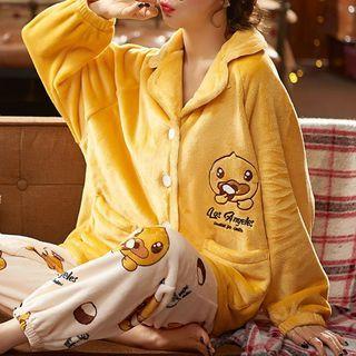 Loungewear Set : Long-sleeve Duck Print Top + Pants