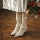 Kitten-heel Genuine Leather Short Boots