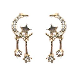 Rhinestone Dangle Earring 1 Pair - S925 Silver Needle Earrings - One Size
