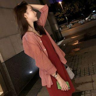 Set: Mini Tank Dress + Striped Shirt