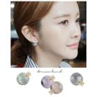 Faux-marble Ball Stud Earrings