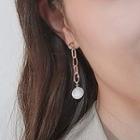Bead Drop Earring 1 Pair - Gold & White - One Size