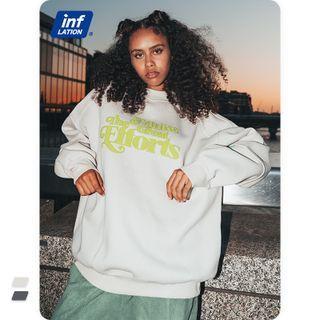Unisex Shoulder-details Printed Loose Pullover