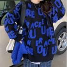 Lettering Sweater Blue Lettering - Black - One Size