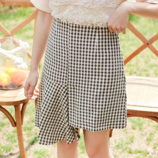 Plaid Mermaid Mini Skirt