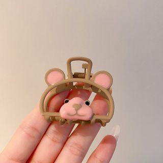 Bear Glaze Alloy Hair Clamp Pink & Coffee - One Size