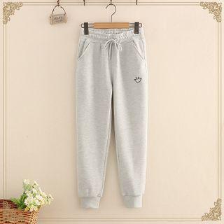 Smile Embroidered Sweatpants