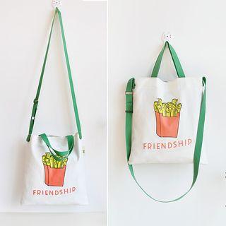 French Fries Print Canvas Tote