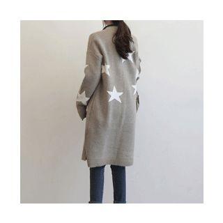 Open-front Star Print Cardigan