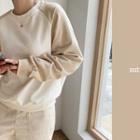 Fleece-lined Raglan Sweatshirt Ivory - One Size