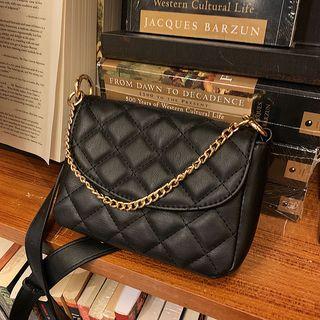 Argyle Chain Strap Shoulder Bag Black - One Size