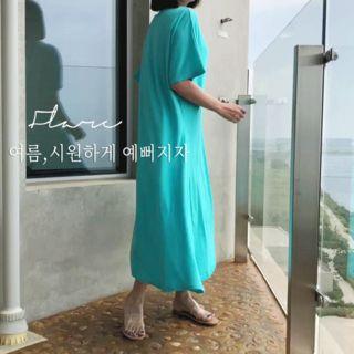 Round-neck Short-sleeve Maxi Dress