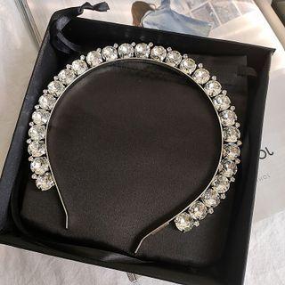 Rhinestone Headband White - One Size