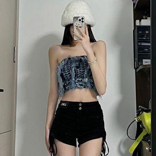 Printed Tube Top / Drawstring Shorts