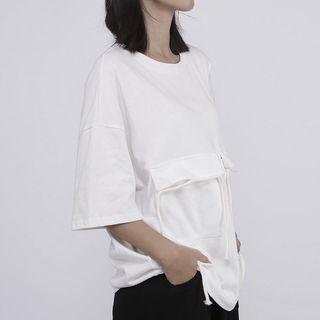 Elbow-sleeve Dual Pocket T-shirt
