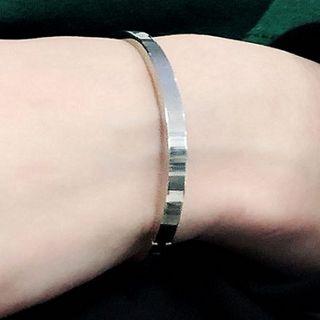 Polished Stainless Steel Bangle As Shown In Figure - One Size